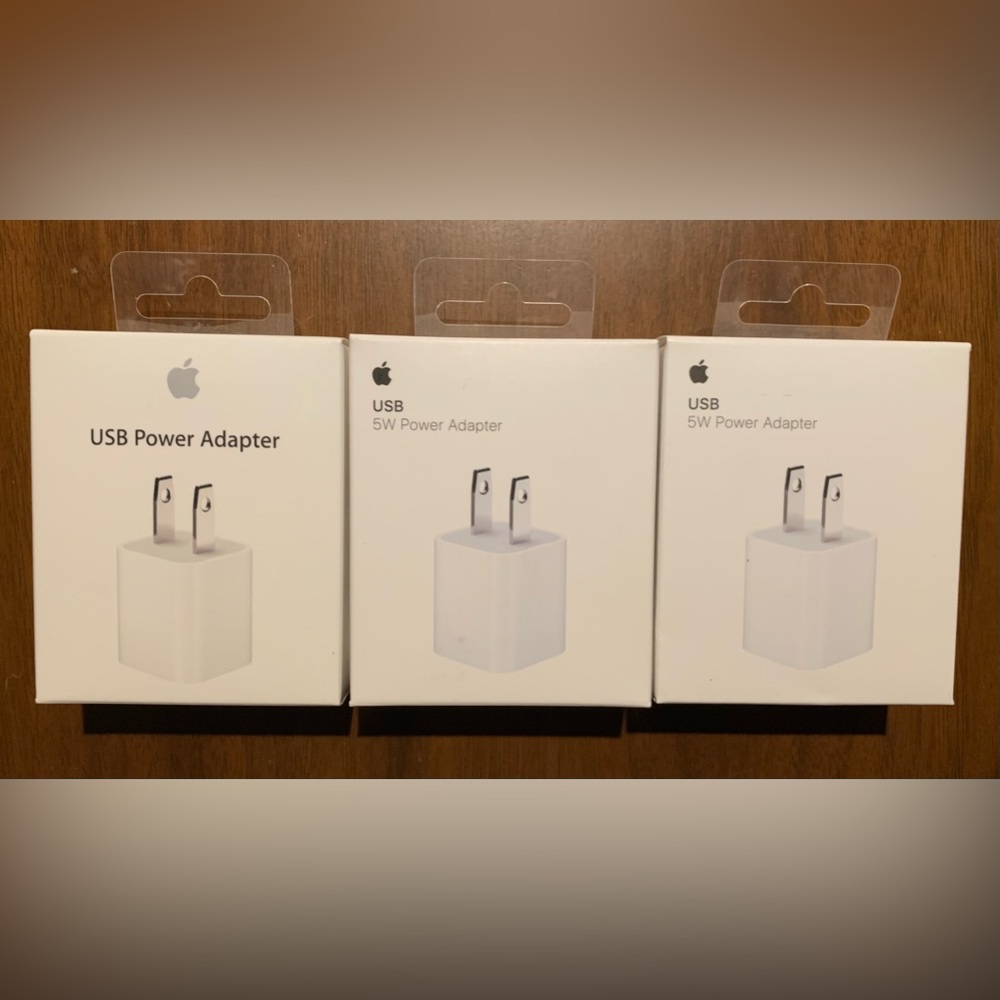 Three USB 5W Power Adapters — Official Apple